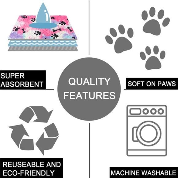 Washable Dog Pads, Non Slip Puppy Pee Pads for Small Dogs, 1 Piece, 18"x24" Red - Picture 6 of 7